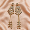 Crystal Mirror Long Tassel Earrings