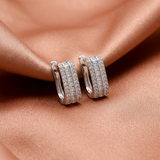 Ad Silver Square Baali – Elegant Cubic Zirconia Stud Earrings