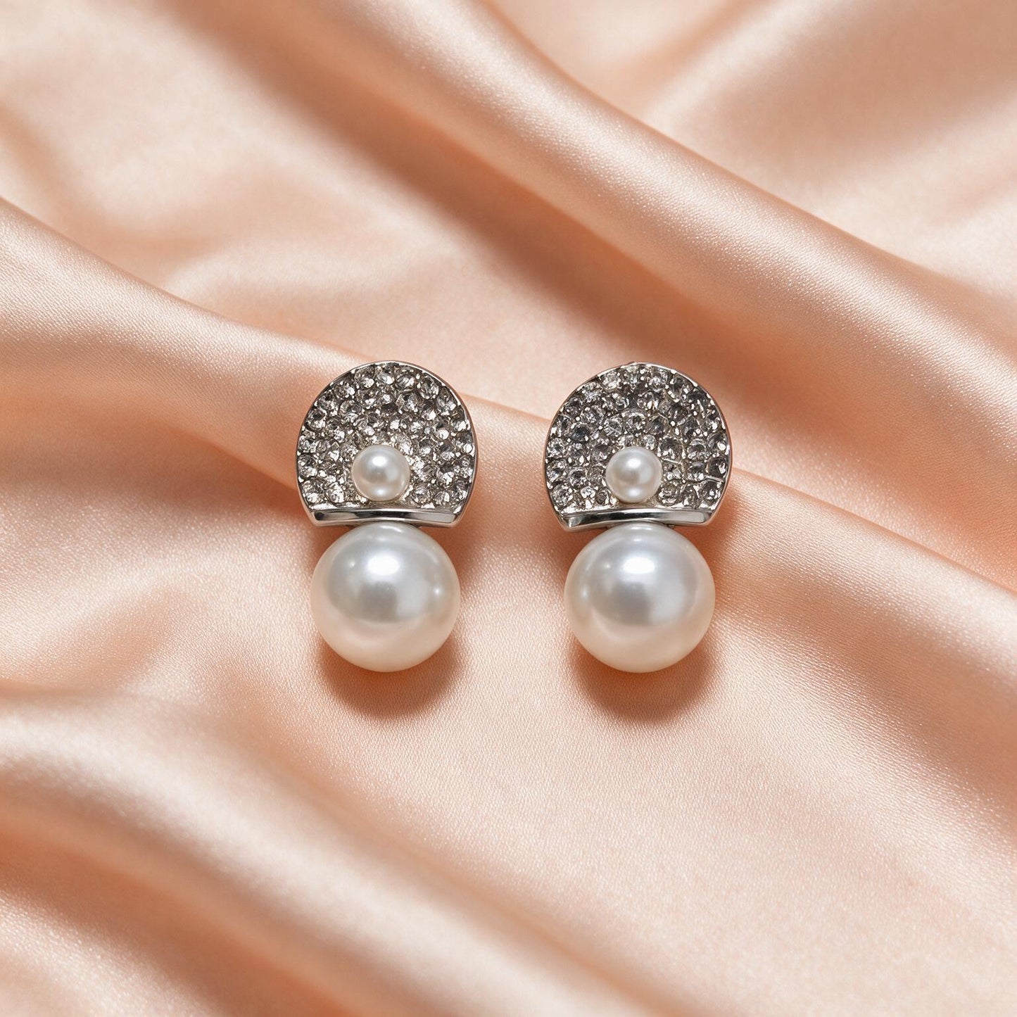 Pearl Drop Crystal Earrings