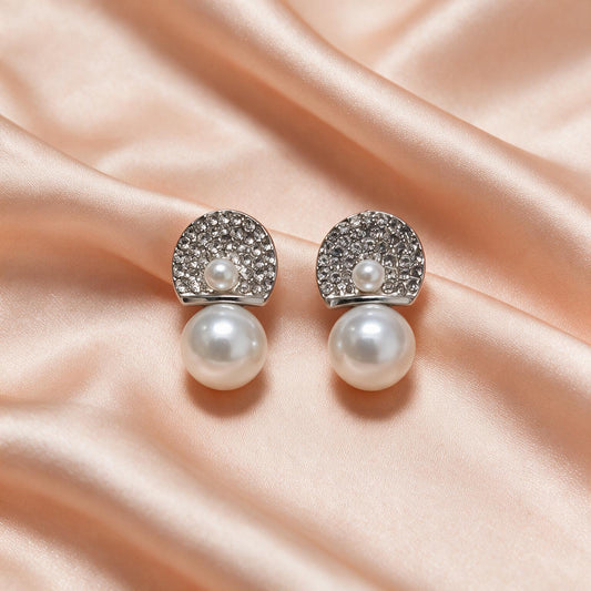 Pearl Drop Crystal Earrings