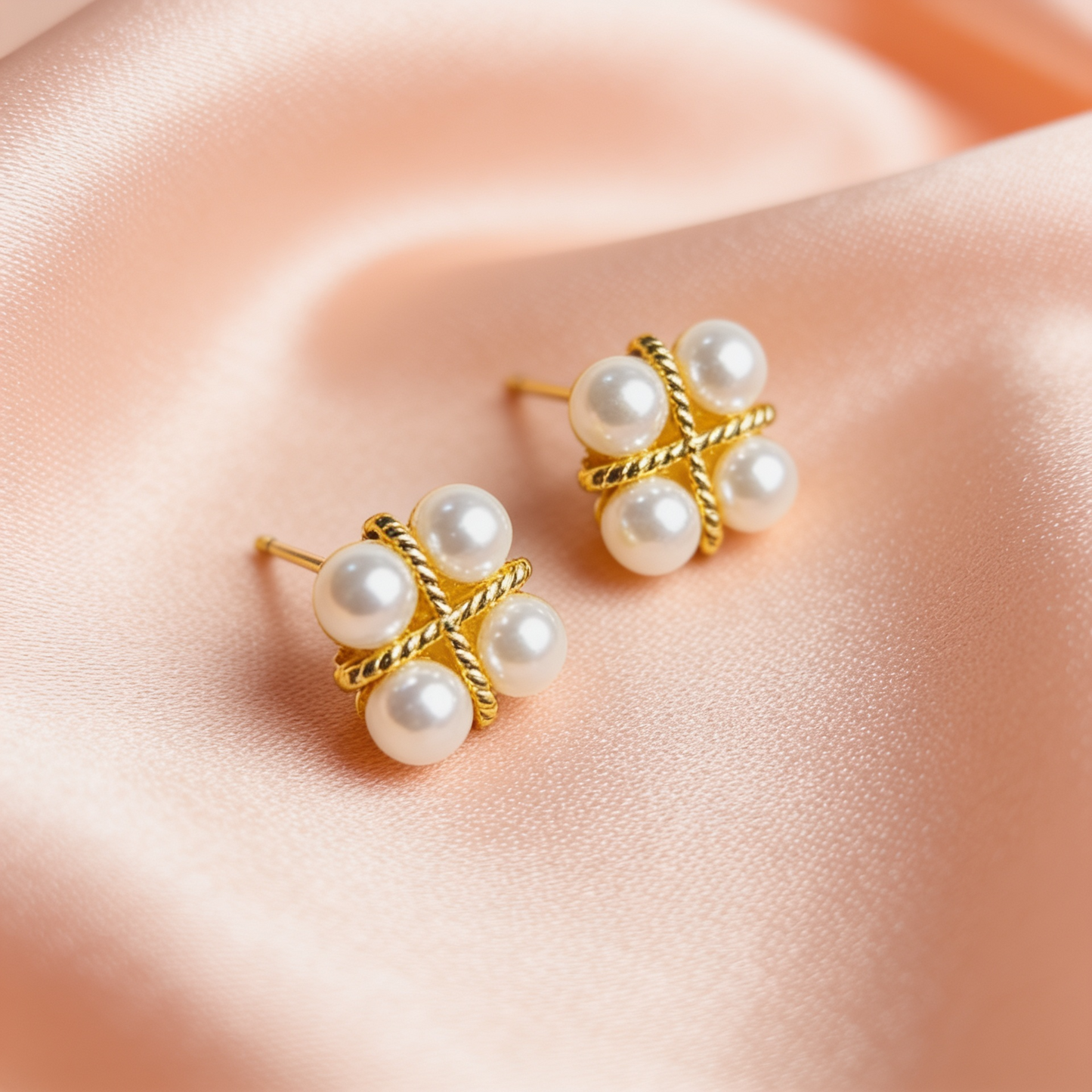 Swastik Moti Earrings