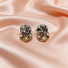 Dual-Tone Sculpted Statement Stud Earrings