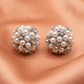 Pearl Cluster Crystal Stud Earrings