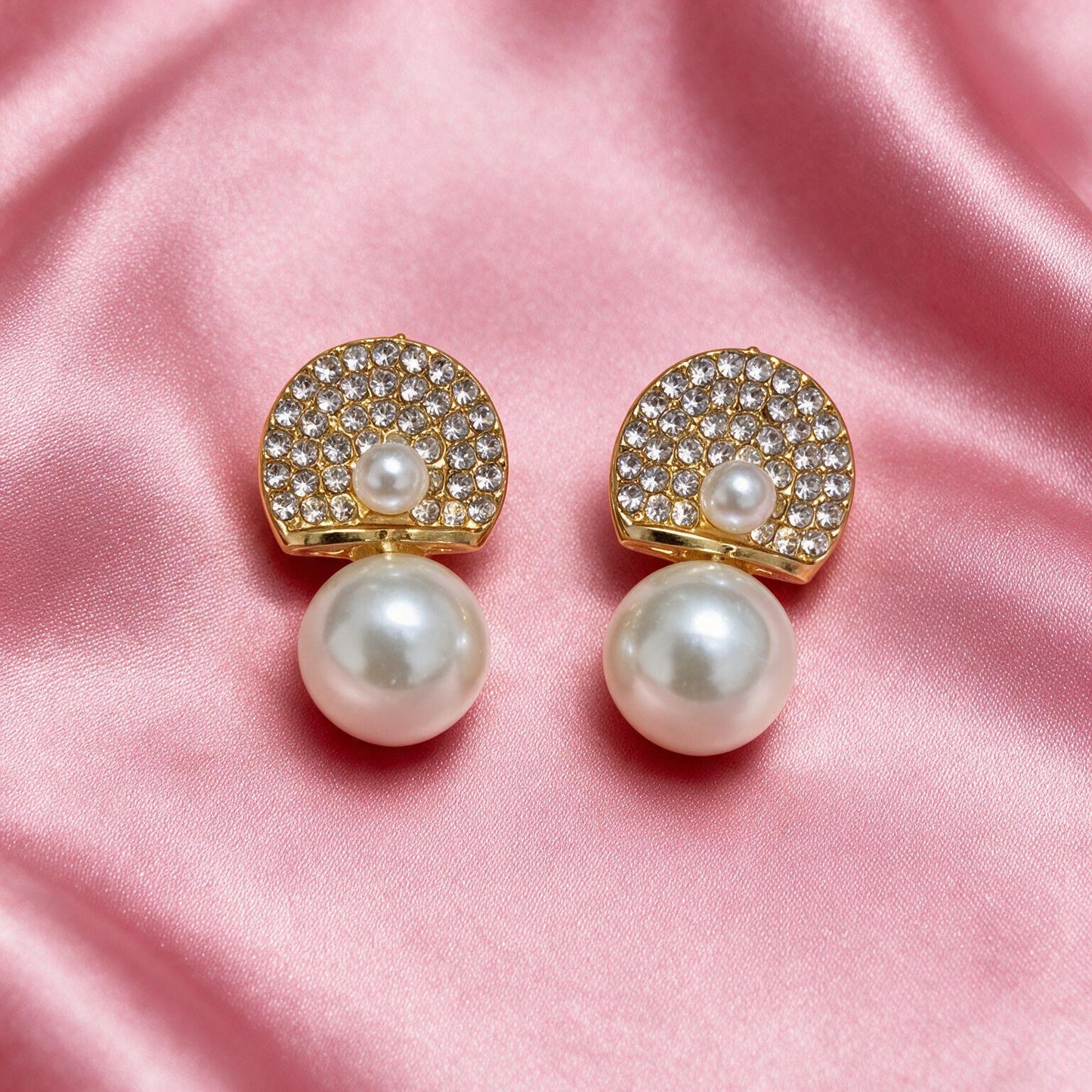 Pearl Drop Crystal Earrings