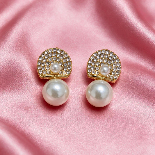 Pearl Drop Crystal Earrings