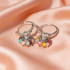 Multicolour Beaded Oxidised Silver Jhumka Earrings