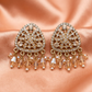 Golden Crystal Pearl Drop Earrings