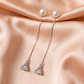 White Triangle Moti Latkan Earrings