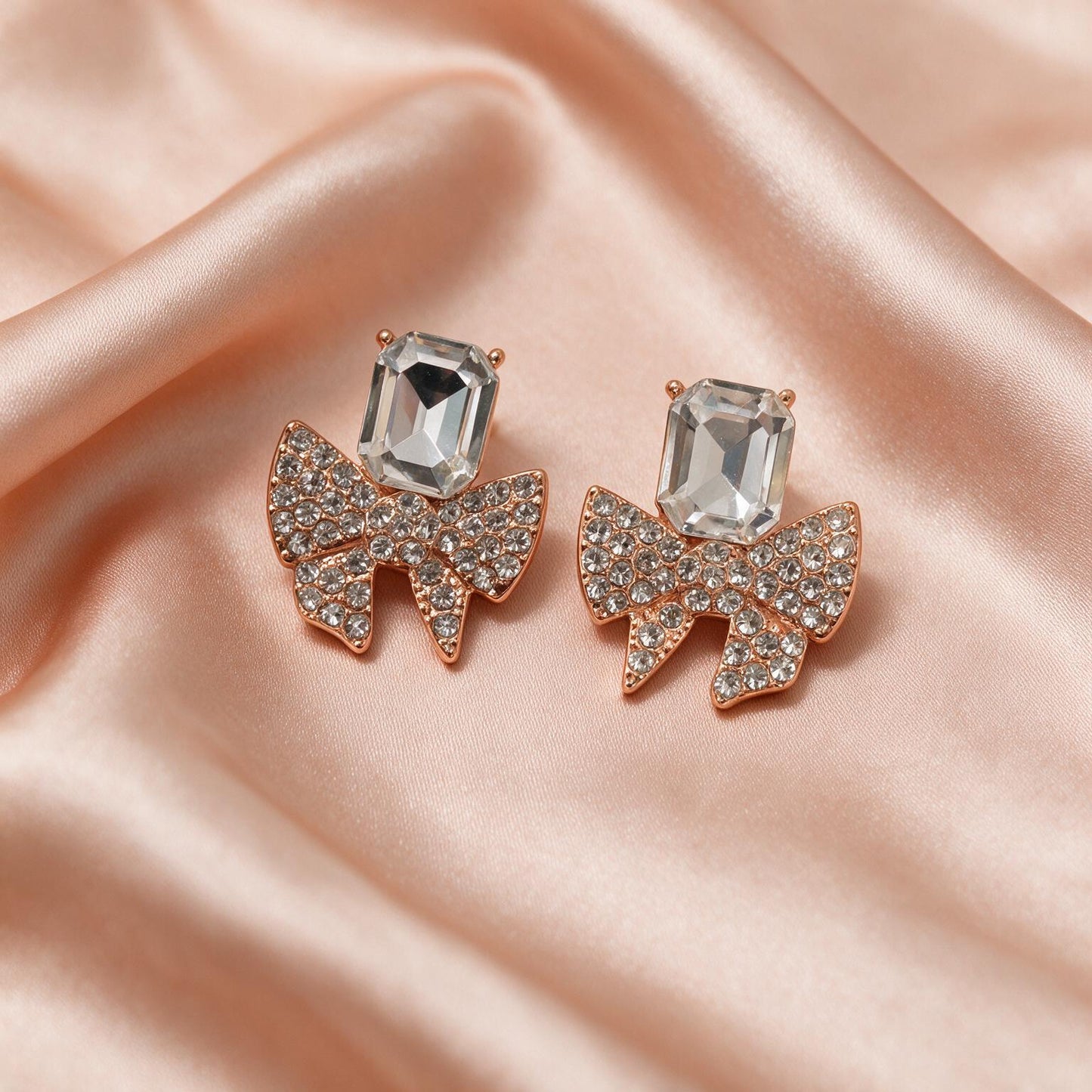 Crystal Bow Statement Earrings
