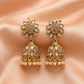 Gold-Tone Pearl Drop Jhumka Earrings