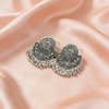 Oxidised Silver Chandbali Earrings with Ghungroo Detailing