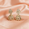 Gold Kundan Floral Jhumka Earrings | BME