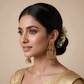 Antique Gold Lakshmi Temple Jhumka Earrings With Pearl Details For Women