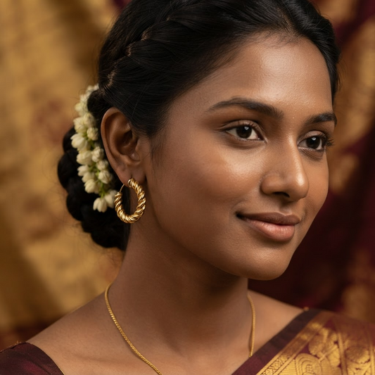 6-Pair Gold-Tone Stud & Hoop Earring Combo Set