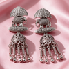 Antique Oxidised Silver Elephant Jhumka Earrings