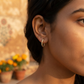 9-Pair Golden Hoop & Pearl Earring Combo Set