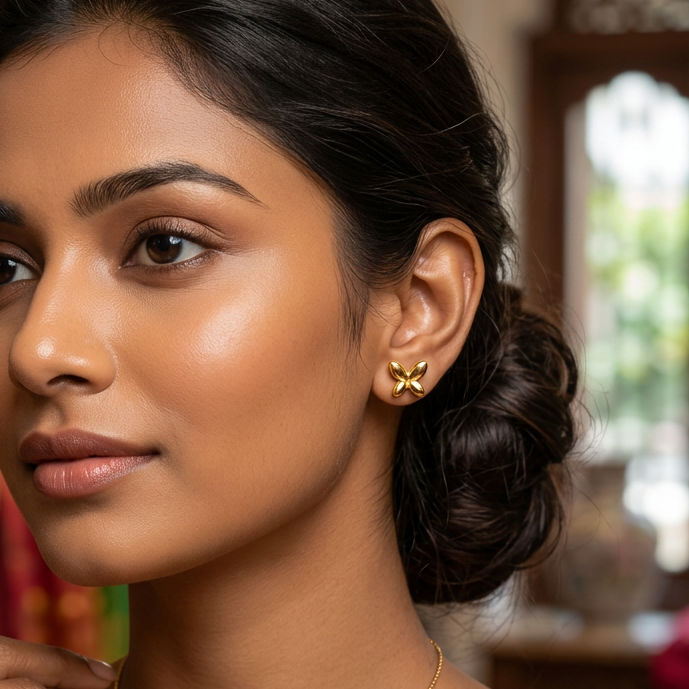 6-Pair Gold-Tone Stud & Drop Earrings Combo Set with Pearls and Crystal Stones