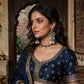 Black Stone Chandbali Jhumka Earrings