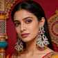 Multicolour Enamel Peacock Chandbali Earrings