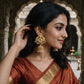 Royal Pearl Drop Jhumka Earrings