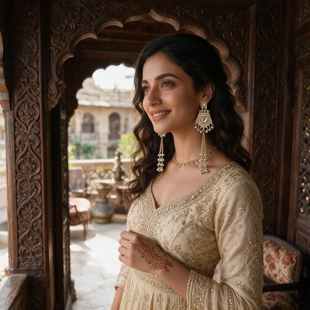 Crystal Mirror Long Tassel Earrings