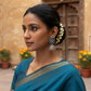 Peacock Bloom Oxidised Silver Jhumka Earrings