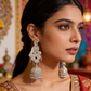 Pure White Peacock Pearl Jhumka Earrings