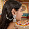 Big White Dome Jhumkas Tie Up Earrings