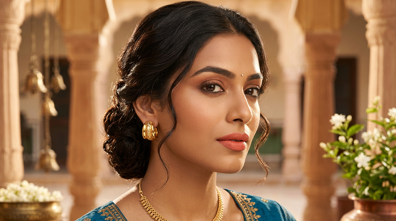 Golden Textured Hoop Earrings