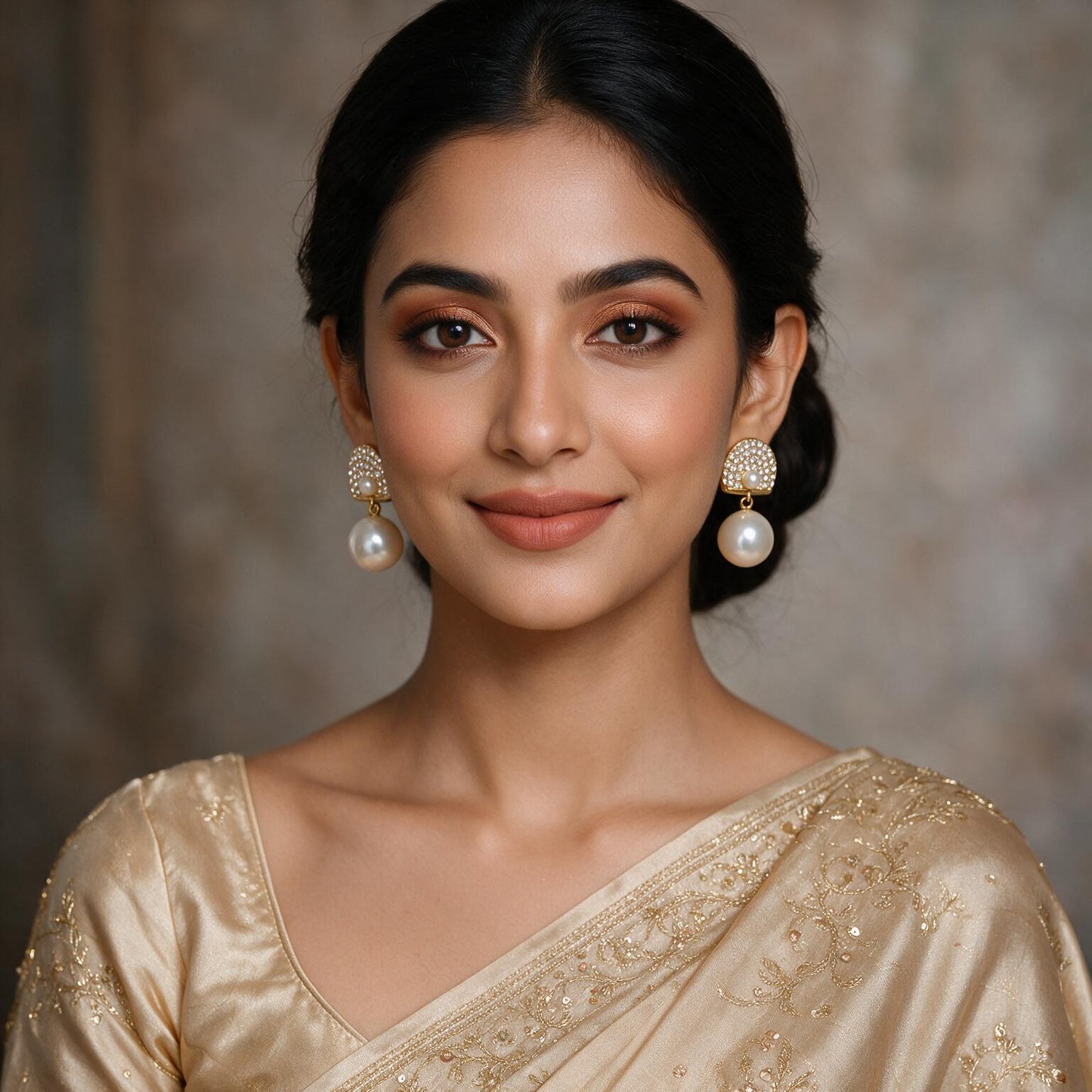 Pearl Drop Crystal Earrings