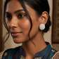 Pearl Beaded Square Stud Earrings