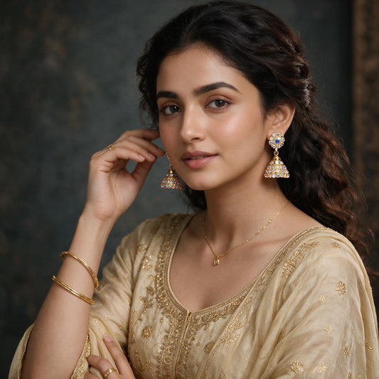 Aurora Crystal Jhumka Earrings