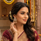 Golden Crystal Pearl Drop Earrings