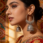 Oxidised Silver Hoop Jhumka Earrings