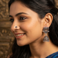 Oxidised Silver Elephant Jhumka Earrings