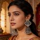 Peacock Tree Oxidised Silver Jhumka Earrings