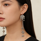 Oxidised Silver Floral Kashmiri Earrings