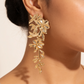 Gold Floral Vine Drop Earrings