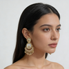 Gold Mirror Work Chandbali Earrings
