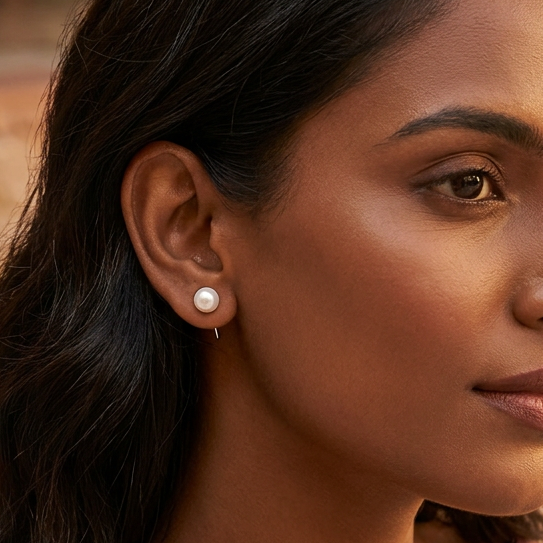 6-Pair Gold-Tone Stud & Drop Earrings Combo Set with Pearls and Crystal Stones