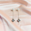 Square Pearl Drop Earrings